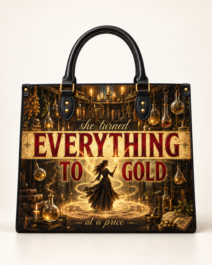 "Everything To Gold (At a Price)" Alchemist Leather Handbag