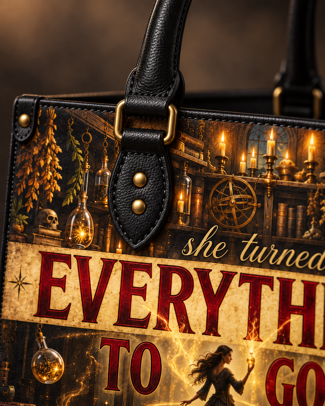 "Everything To Gold (At a Price)" Alchemist Leather Handbag