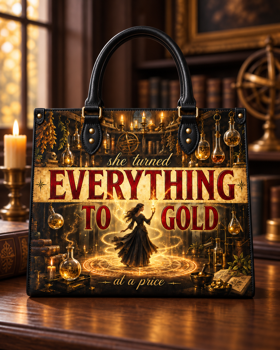 "Everything To Gold (At a Price)" Alchemist Leather Handbag