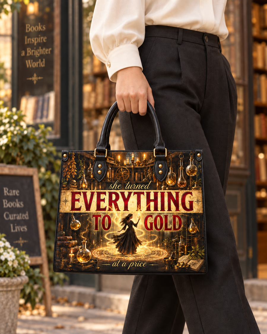 "Everything To Gold (At a Price)" Alchemist Leather Handbag