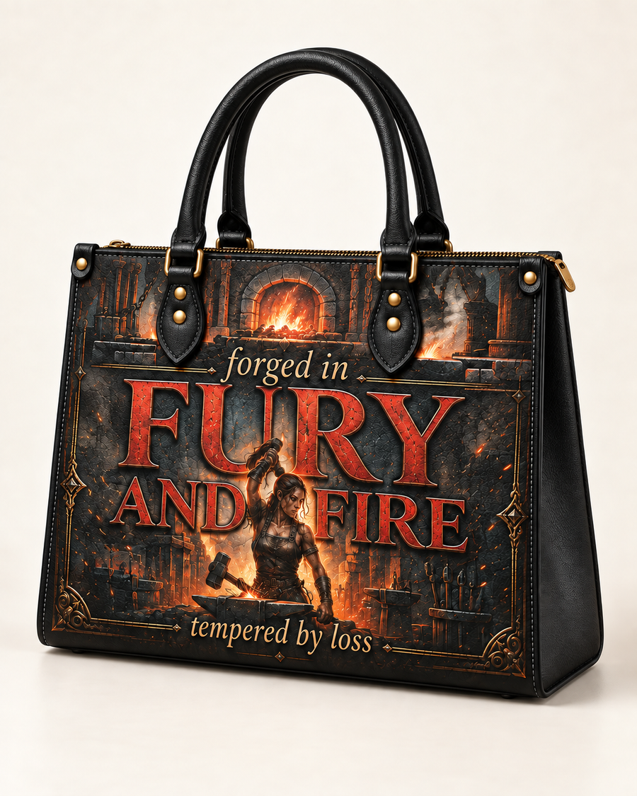 "Forged in Fury and Fire" Blacksmith Warrior Leather Handbag