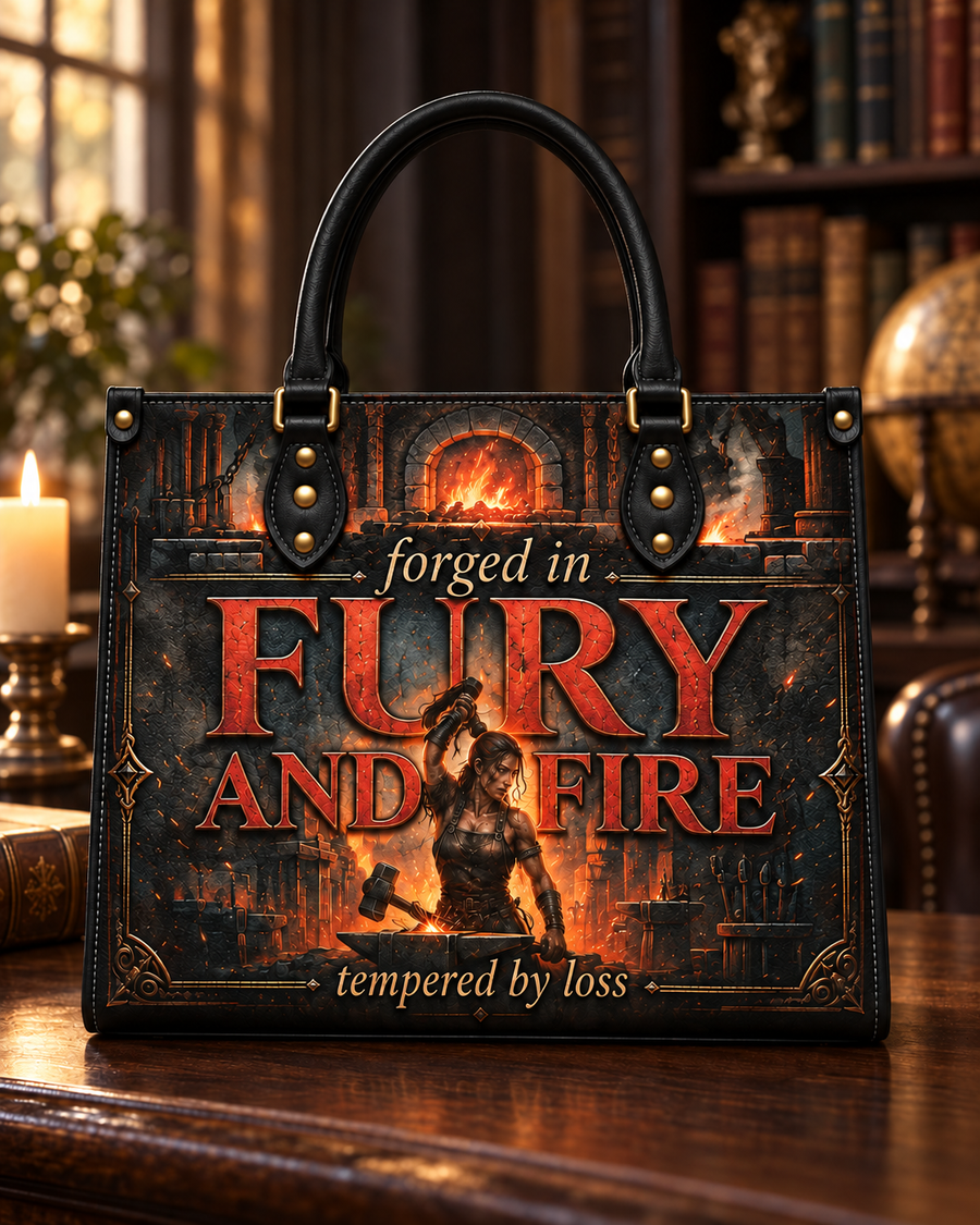 "Forged in Fury and Fire" Blacksmith Warrior Leather Handbag
