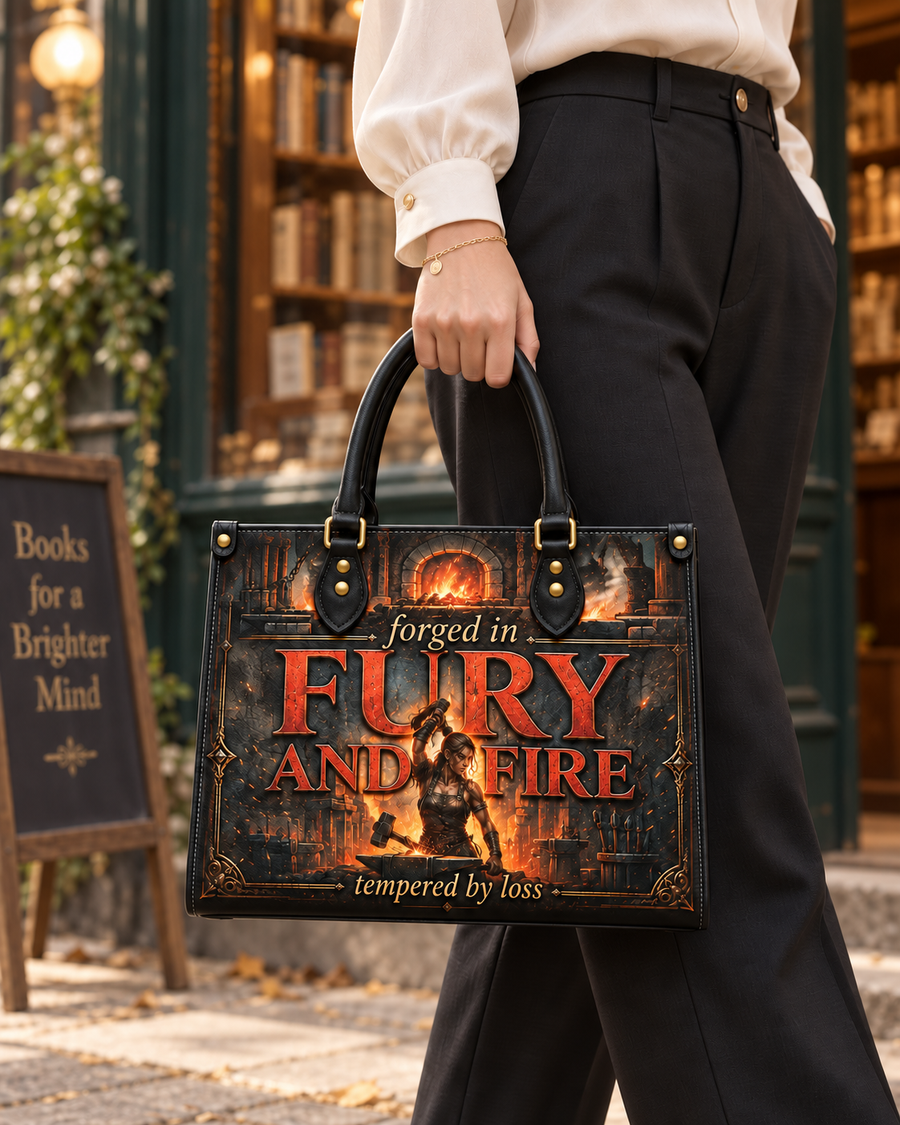 "Forged in Fury and Fire" Blacksmith Warrior Leather Handbag