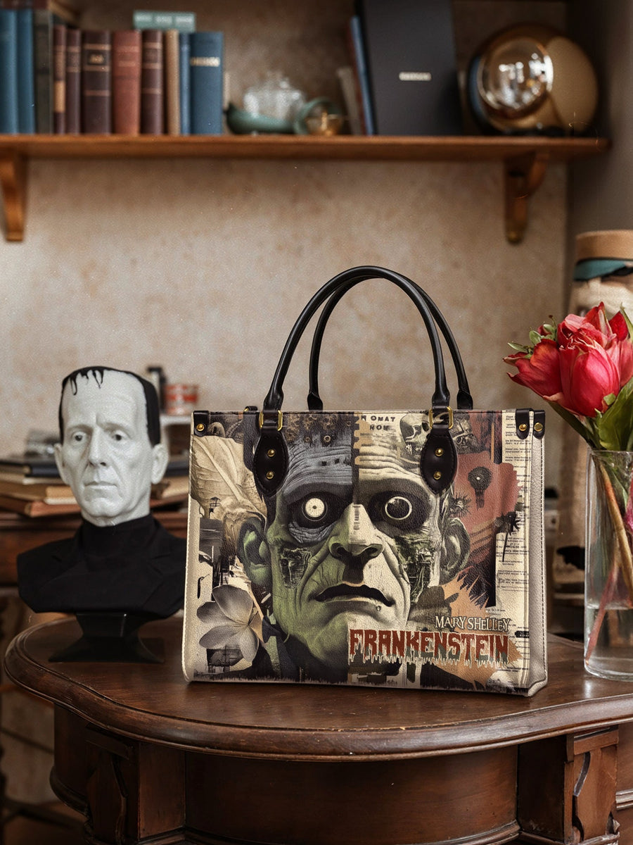 "Frankenstein" Old Parchment Leather Handbag