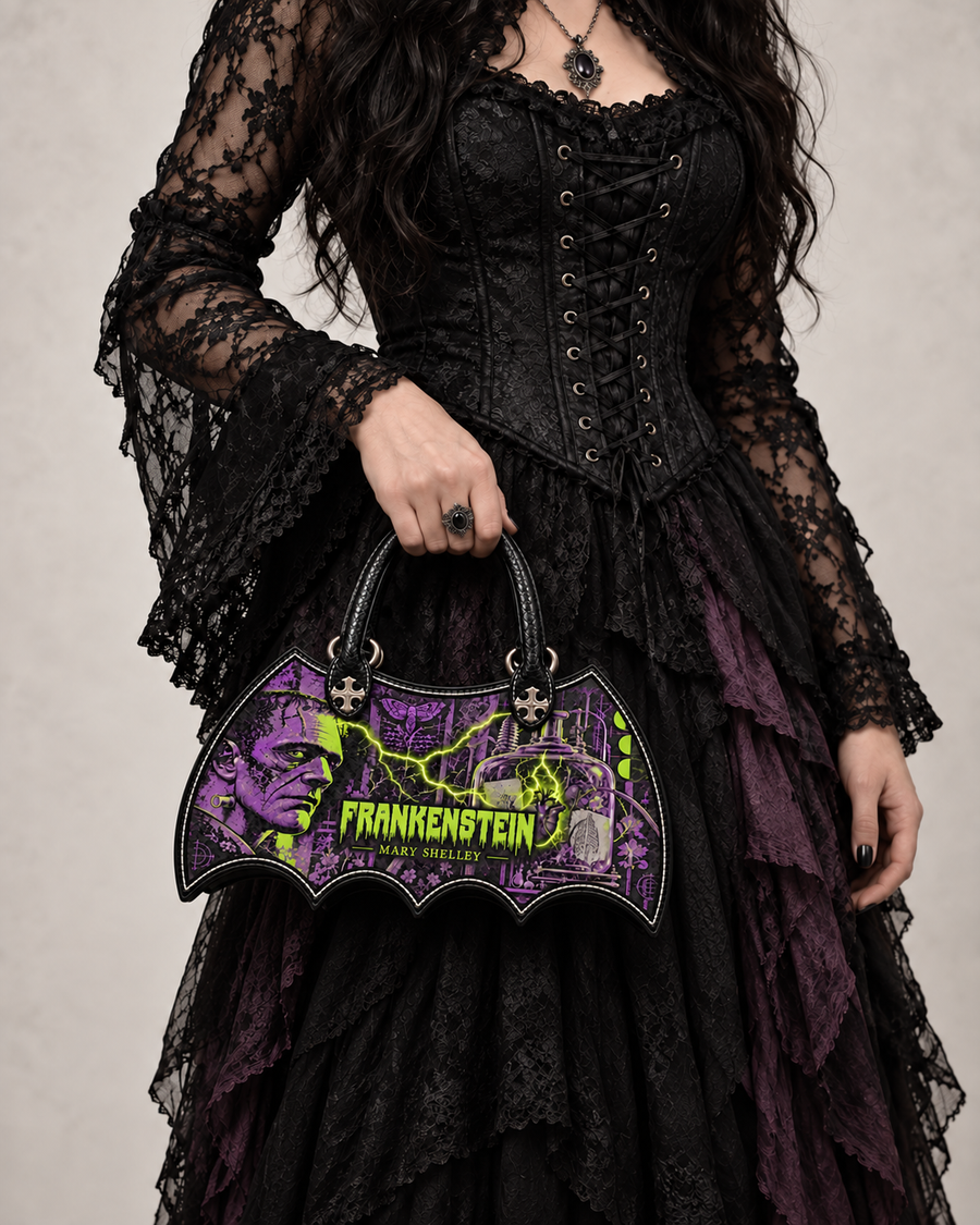 "Frankenstein" Lablight Violet Bat Wing Handbag