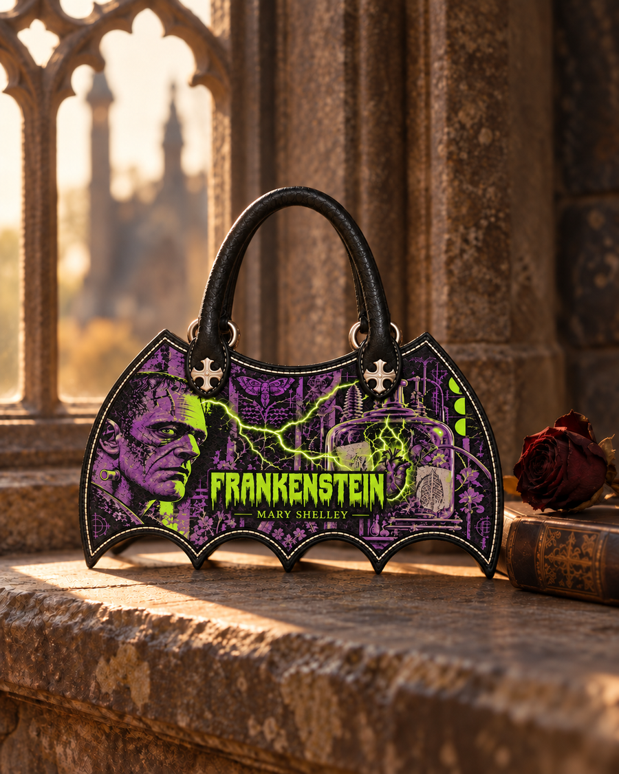"Frankenstein" Lablight Violet Bat Wing Handbag