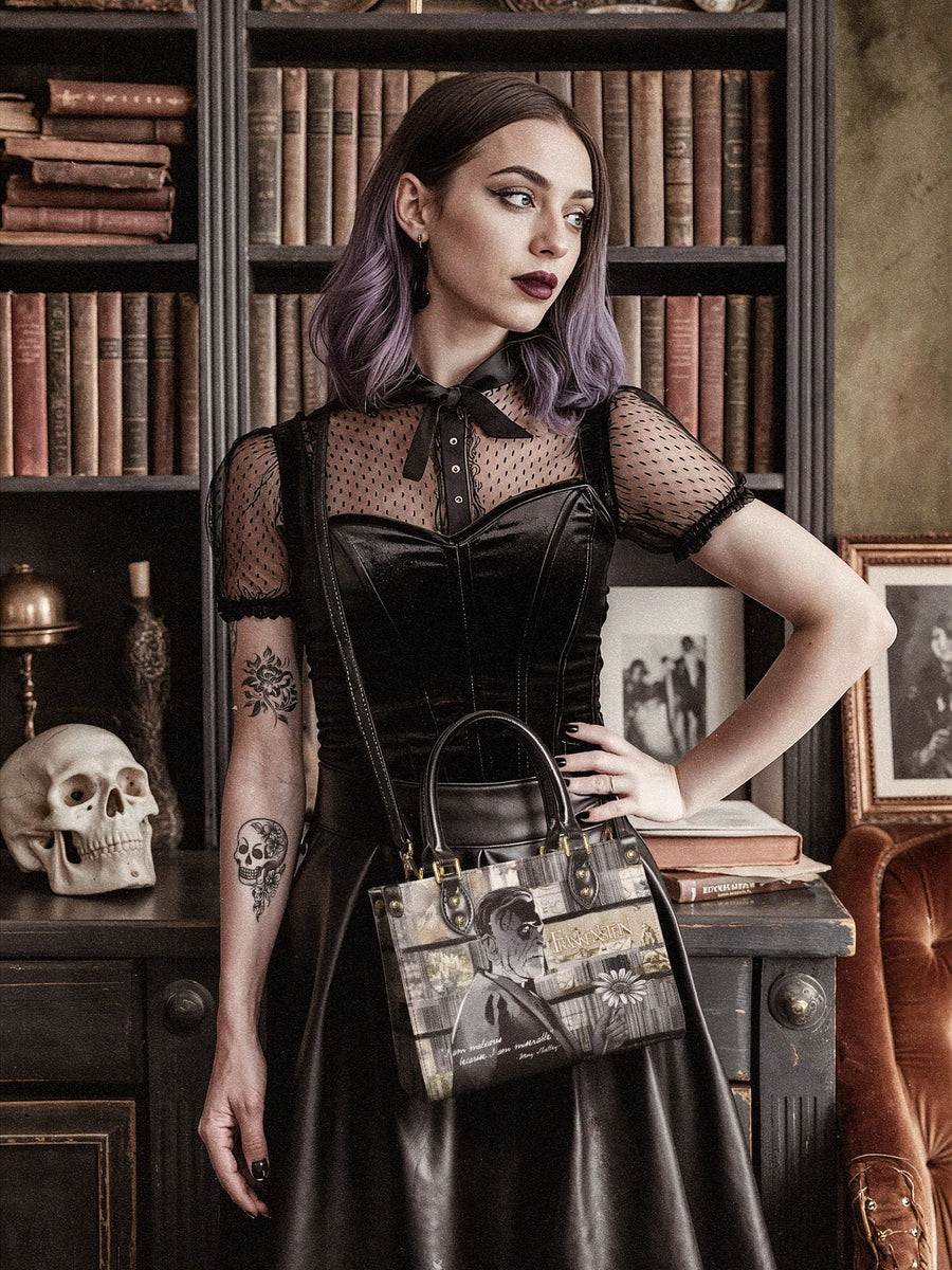 "Frankenstein" Ashes of Hope Small Leather Handbag