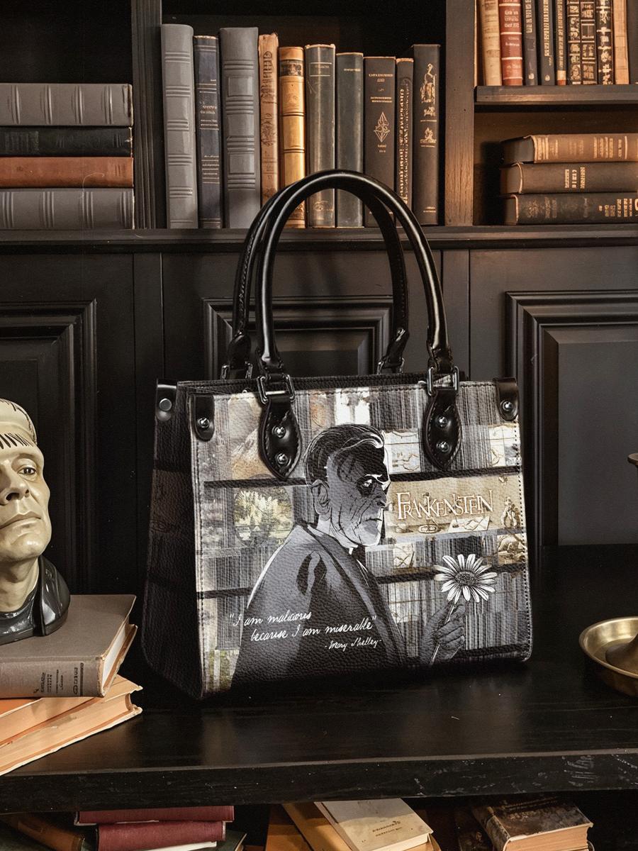 "Frankenstein" Ashes of Hope - Black Interior - Small Leather Handbag