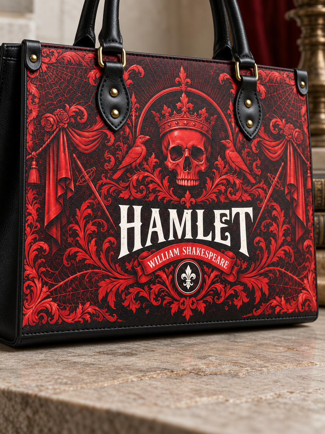 "Hamlet" The Red Room Leather Handbag