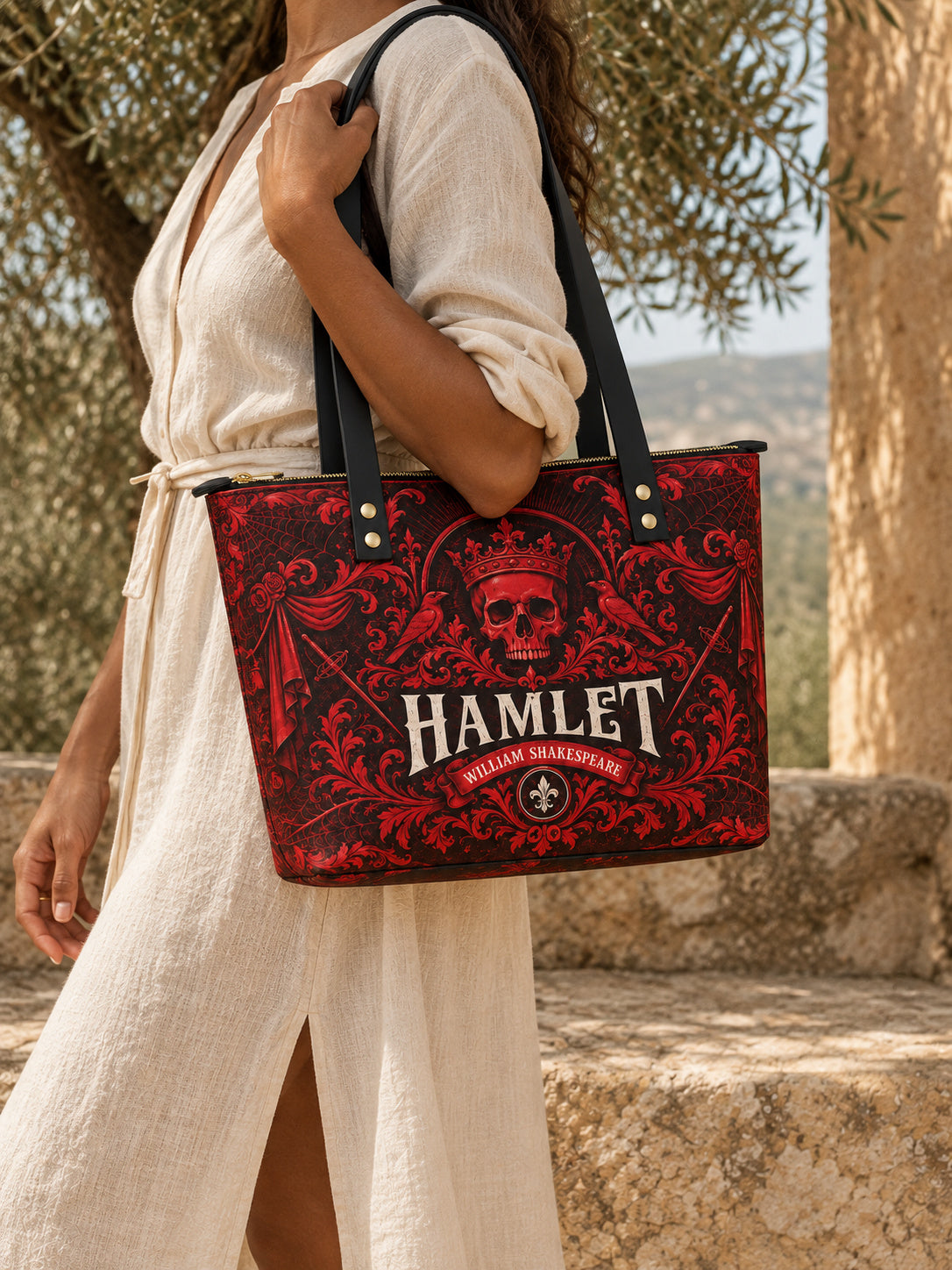 "Hamlet" The Red Room Leather Tote Bag