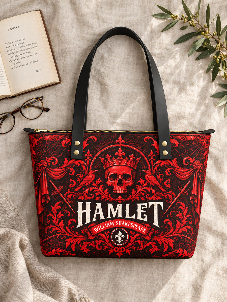 "Hamlet" The Red Room Leather Tote Bag
