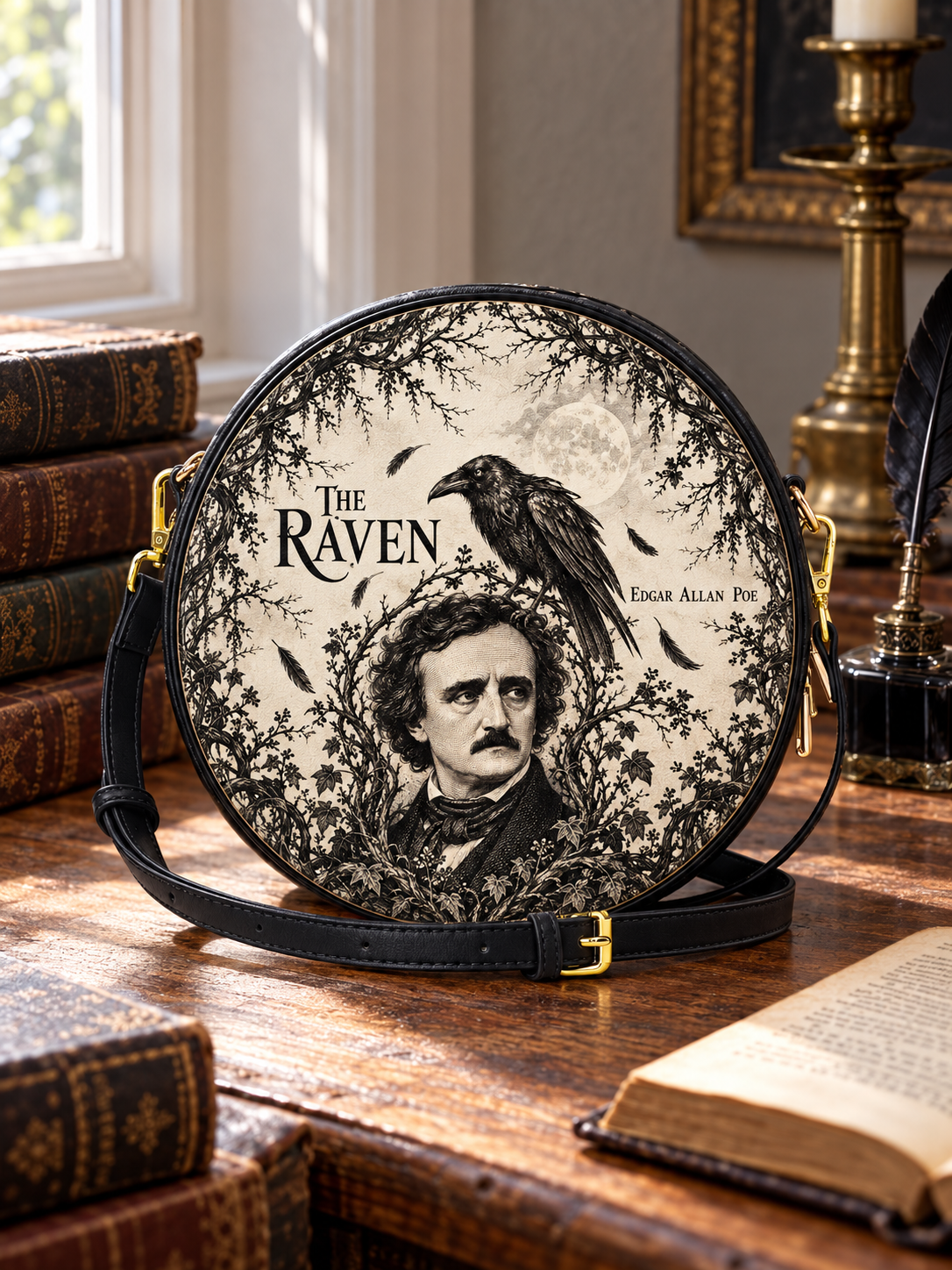 "The Raven" Circle Crossbody Bag
