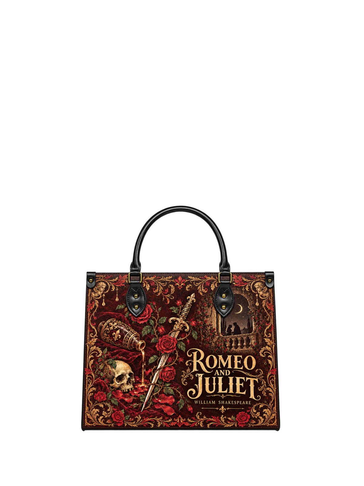 "Romeo And Juliet" Poison Rose Leather Handbag