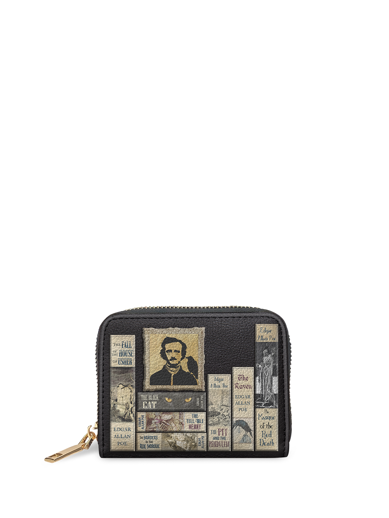 "Poe's Library" Ashen Black Mini Wallet