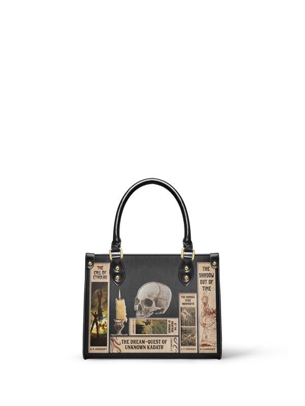 Lovecraftian Black Small Leather Handbag