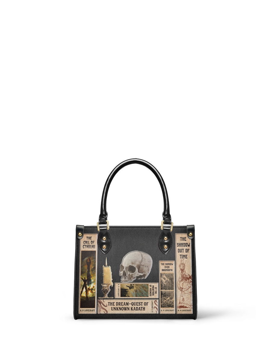 Lovecraftian Black Small Leather Handbag