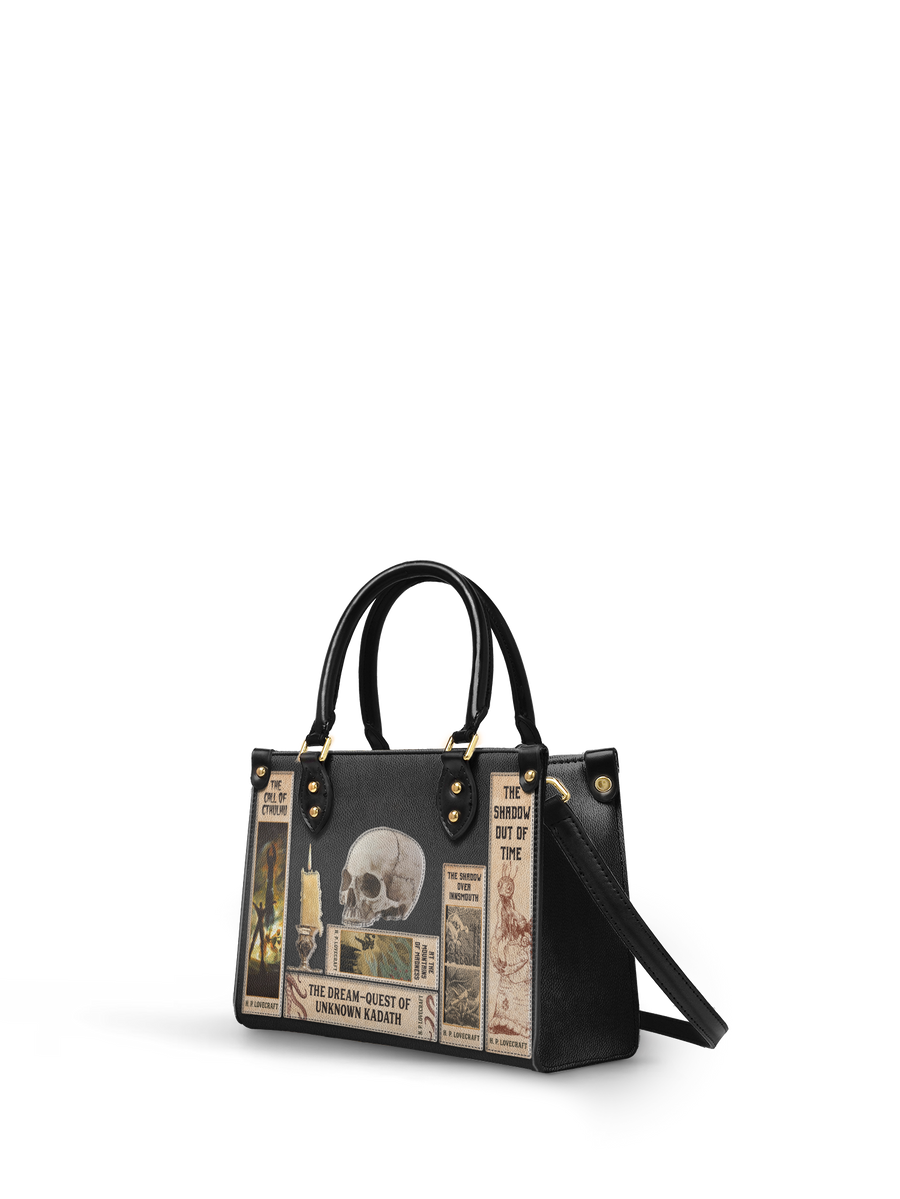 Lovecraftian Black Small Leather Handbag