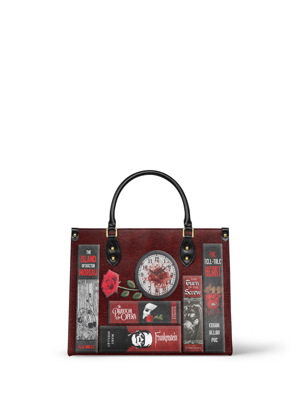 "The Crimson Codex" Leather Handbag