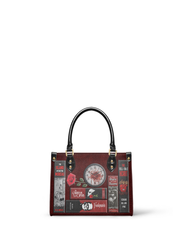 "The Crimson Codex" Small Leather Handbag