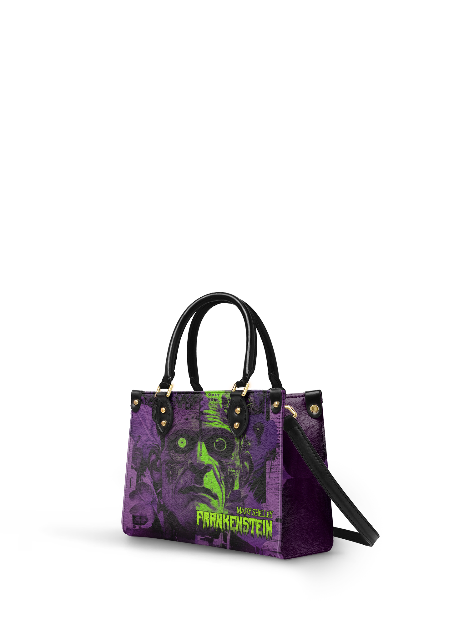 "Frankenstein" Lablight Violet Small Leather Handbag