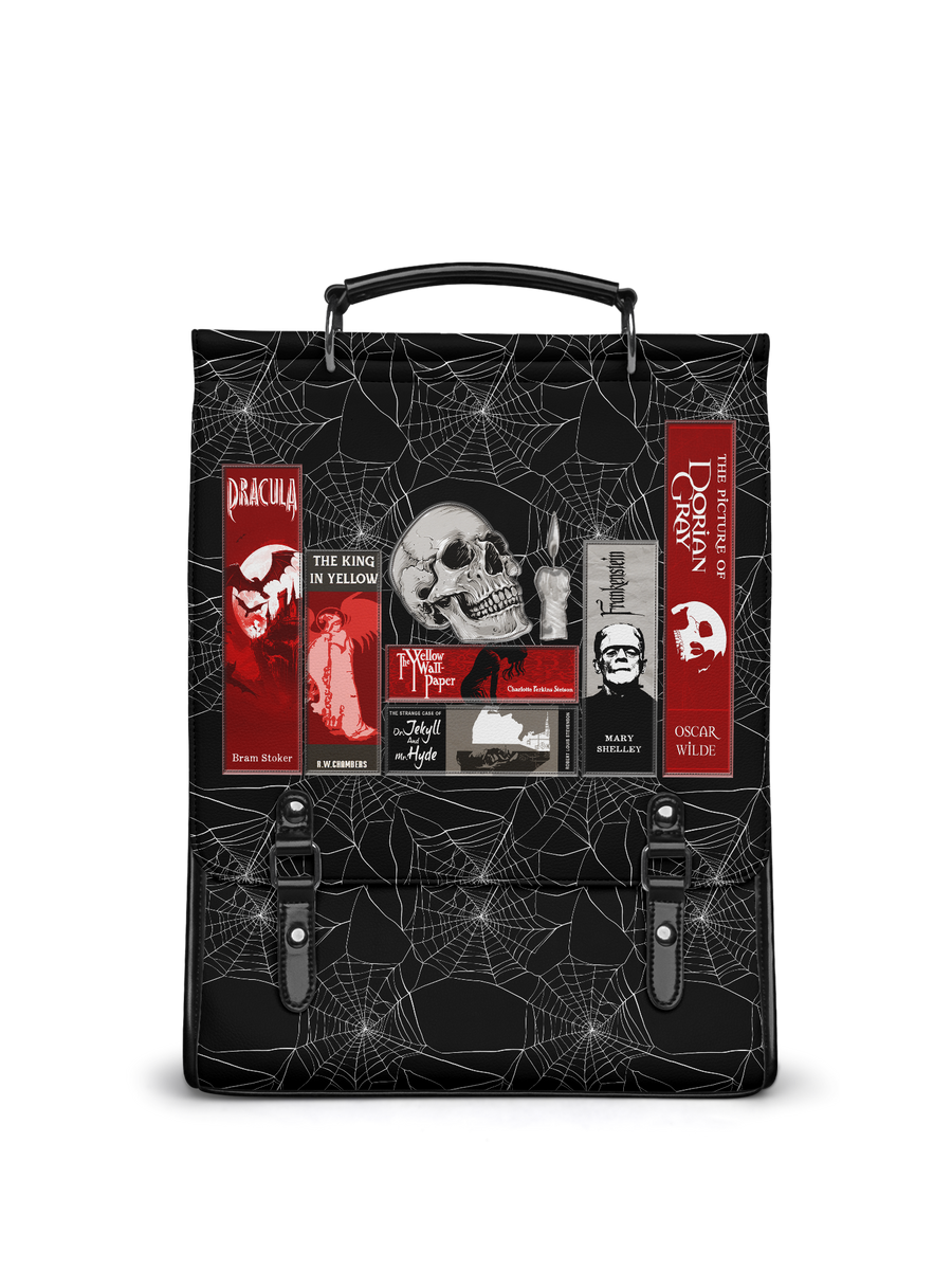 "The Codex of Gothic Tales" Black Widow’s Kiss Leather Backpack