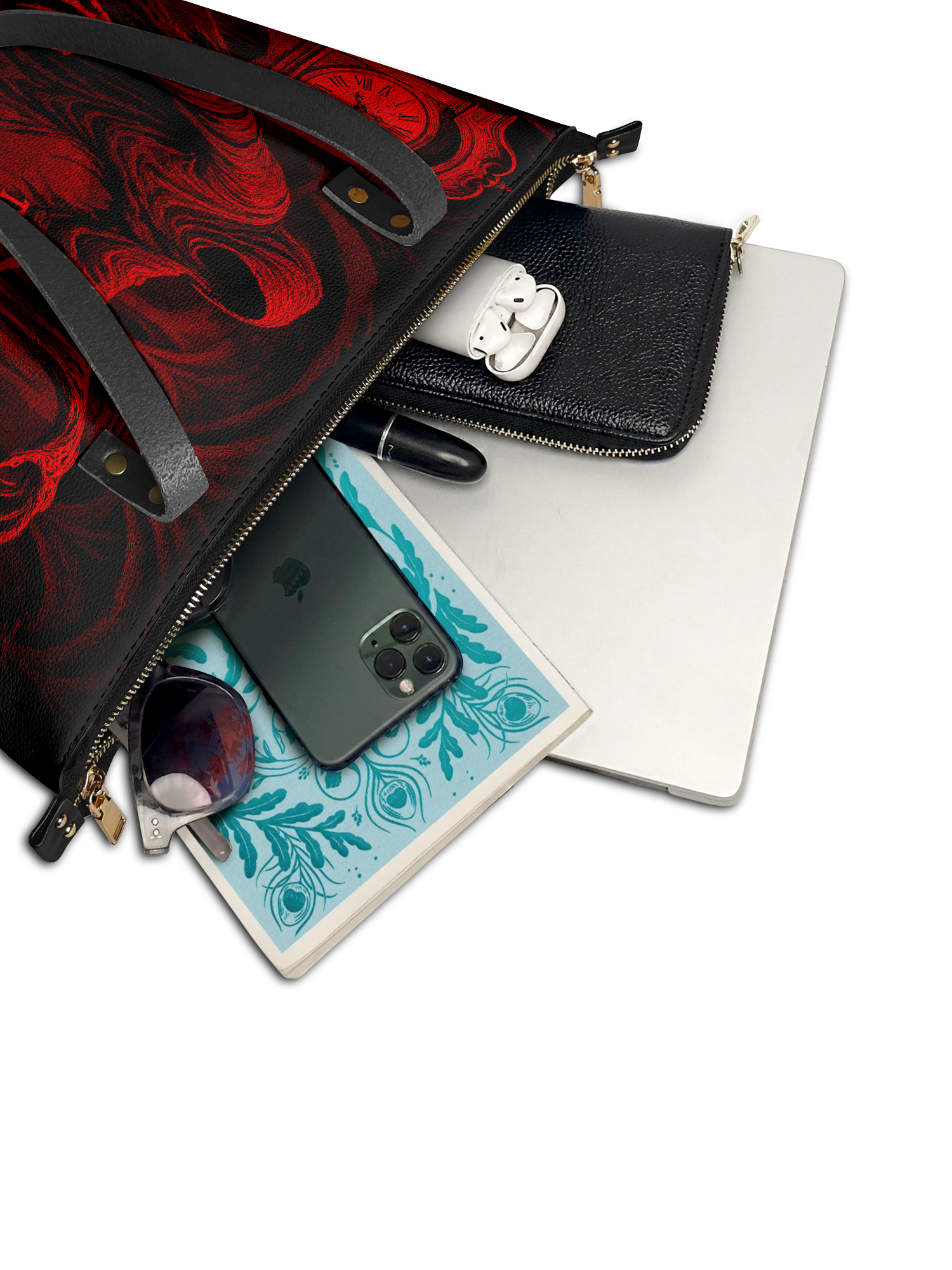 "The Masque Of The Red Death" Leather Tote Bag