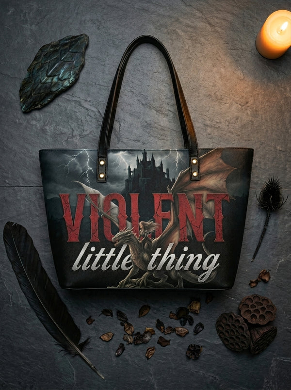 "Violent Little Thing" Dragon Rider Leather Tote Bag