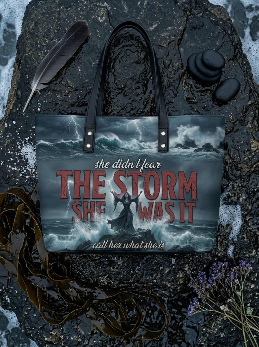 "Beautiful Things Drown You" Siren Song Leather Tote Bag