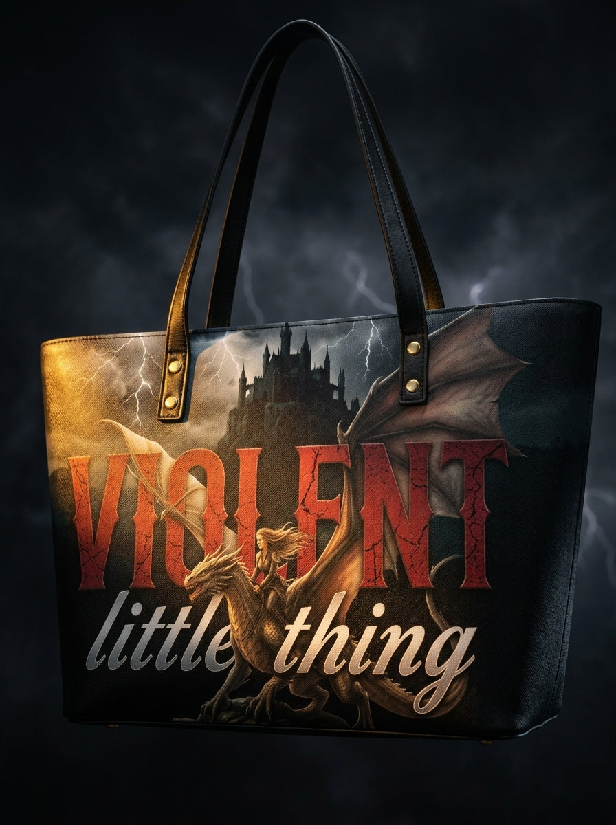 "Violent Little Thing" Dragon Rider Leather Tote Bag