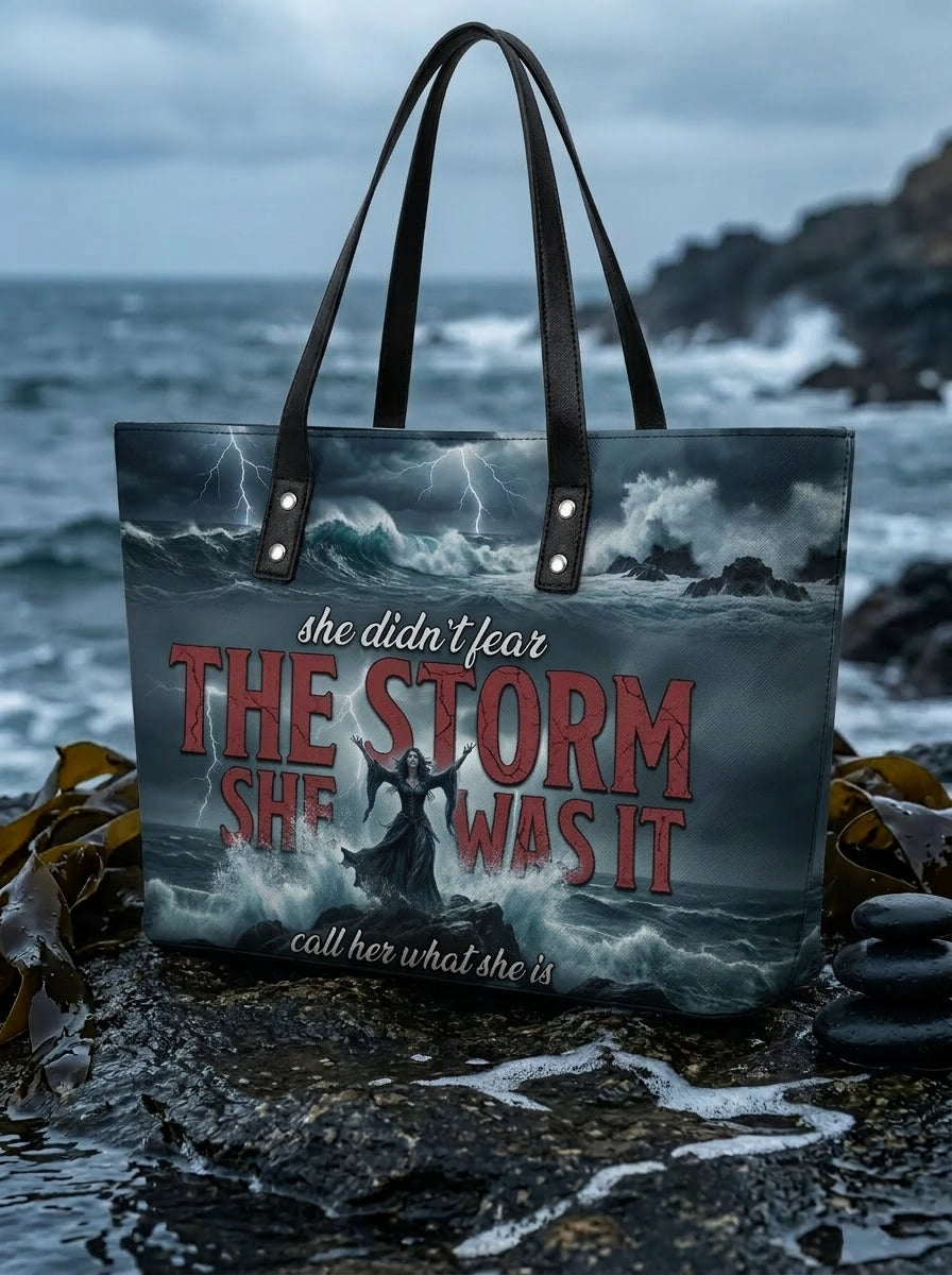 "Beautiful Things Drown You" Siren Song Leather Tote Bag