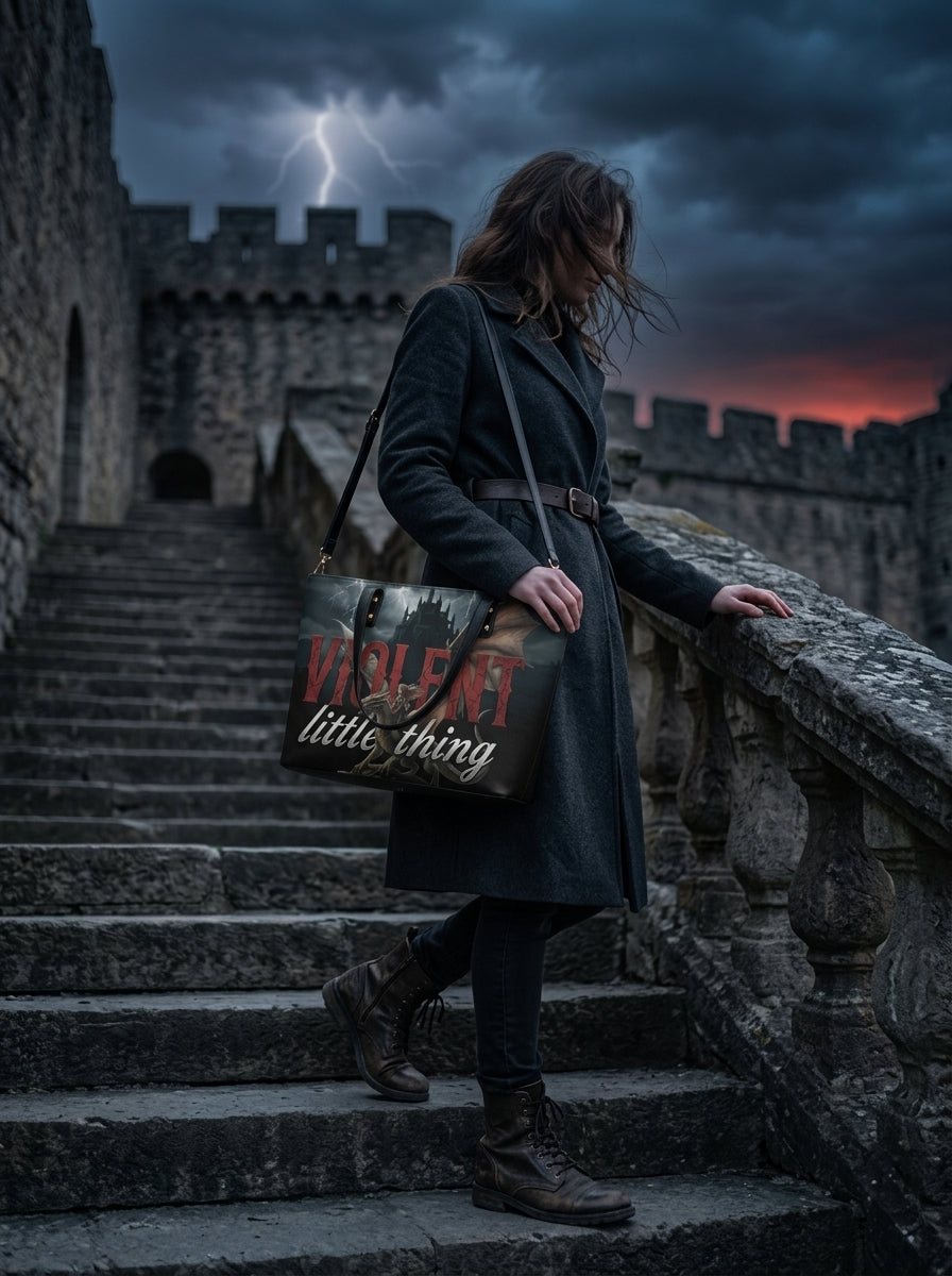 "Violent Little Thing" Dragon Rider Leather Tote Bag