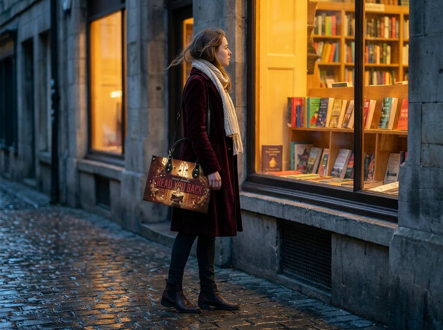 "Read You Back" Hush Library Leather Handbag