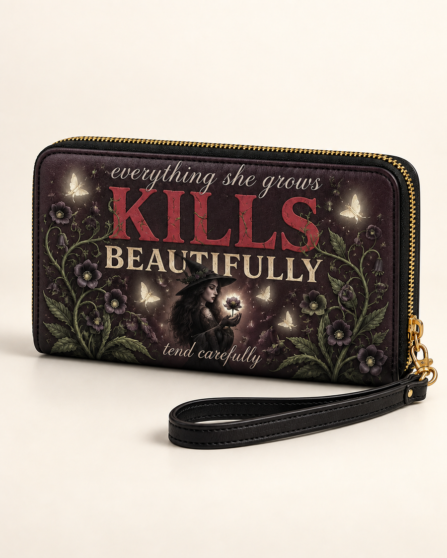 "Kills Beautifully" Witch Garden Long Wallet