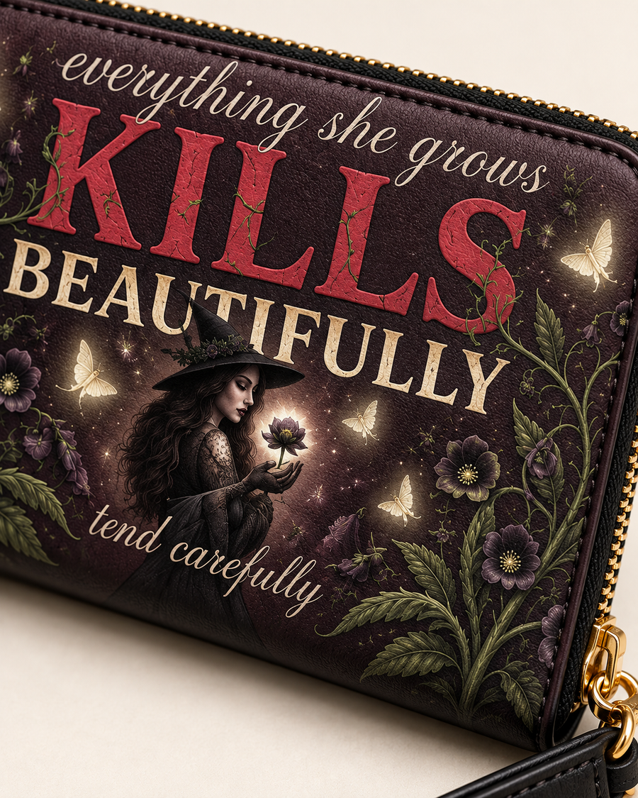 "Kills Beautifully" Witch Garden Long Wallet