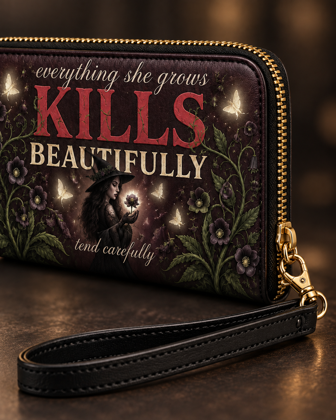 "Kills Beautifully" Witch Garden Long Wallet
