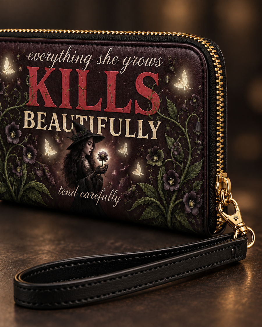 "Kills Beautifully" Witch Garden Long Wallet