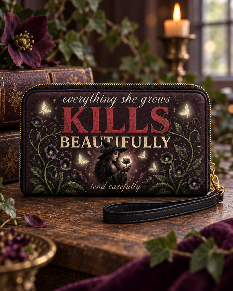 "Kills Beautifully" Witch Garden Long Wallet