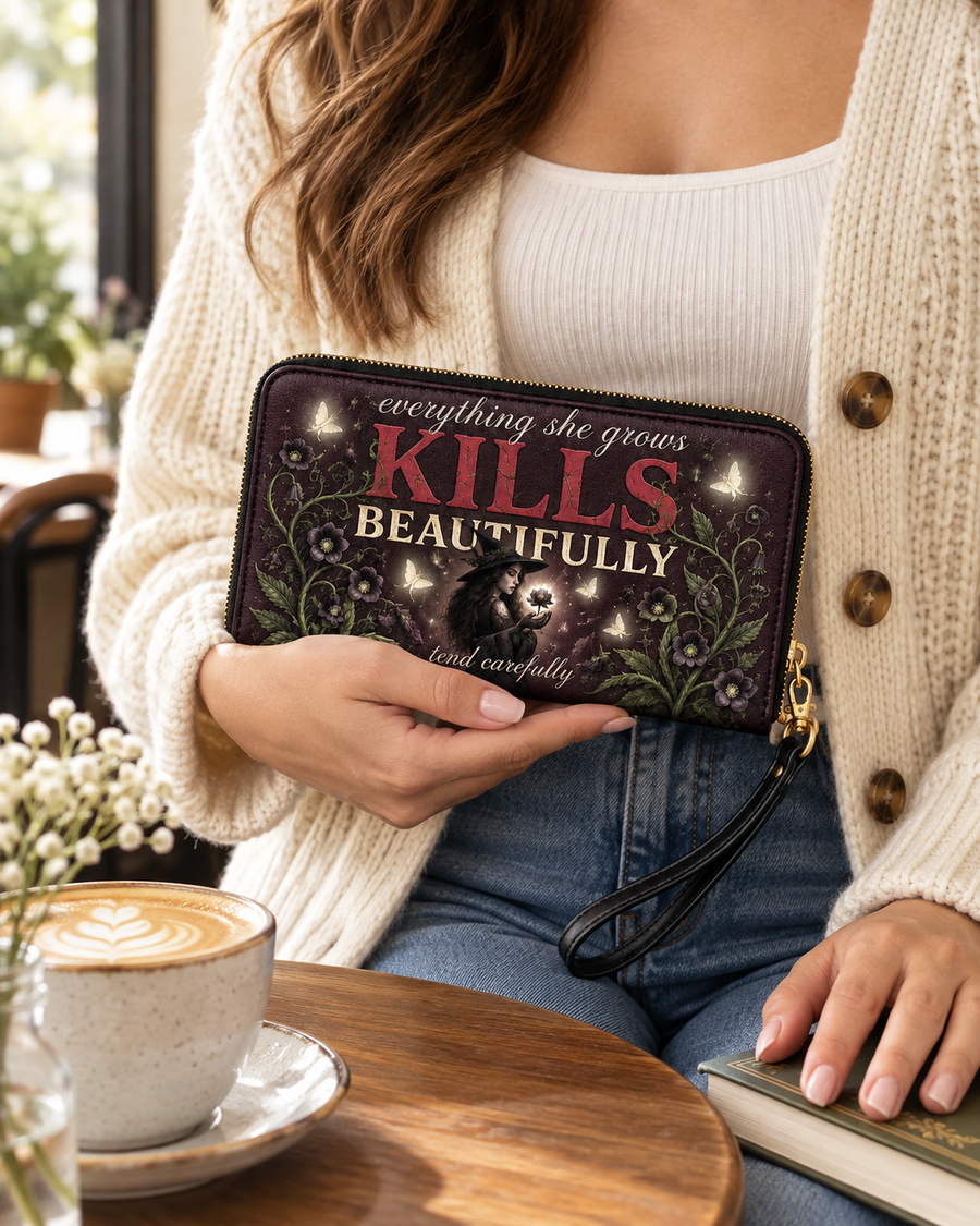 "Kills Beautifully" Witch Garden Long Wallet