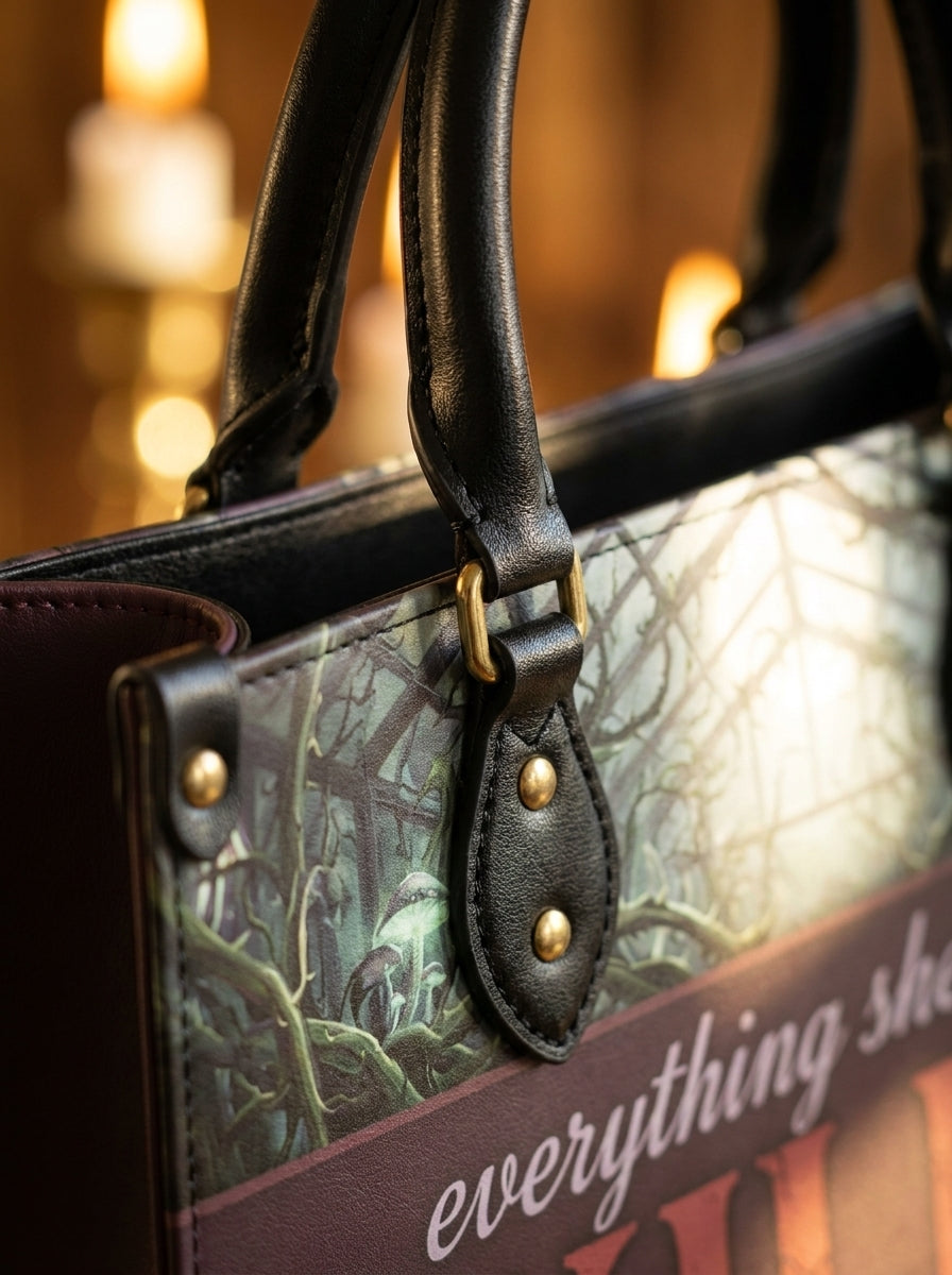 "Kills Beautifully" Witch Garden Leather Handbag