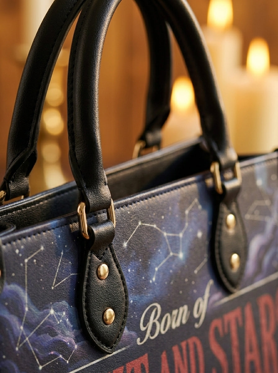 "She Mapped the Dark" Celestial Cartographer Leather Handbag