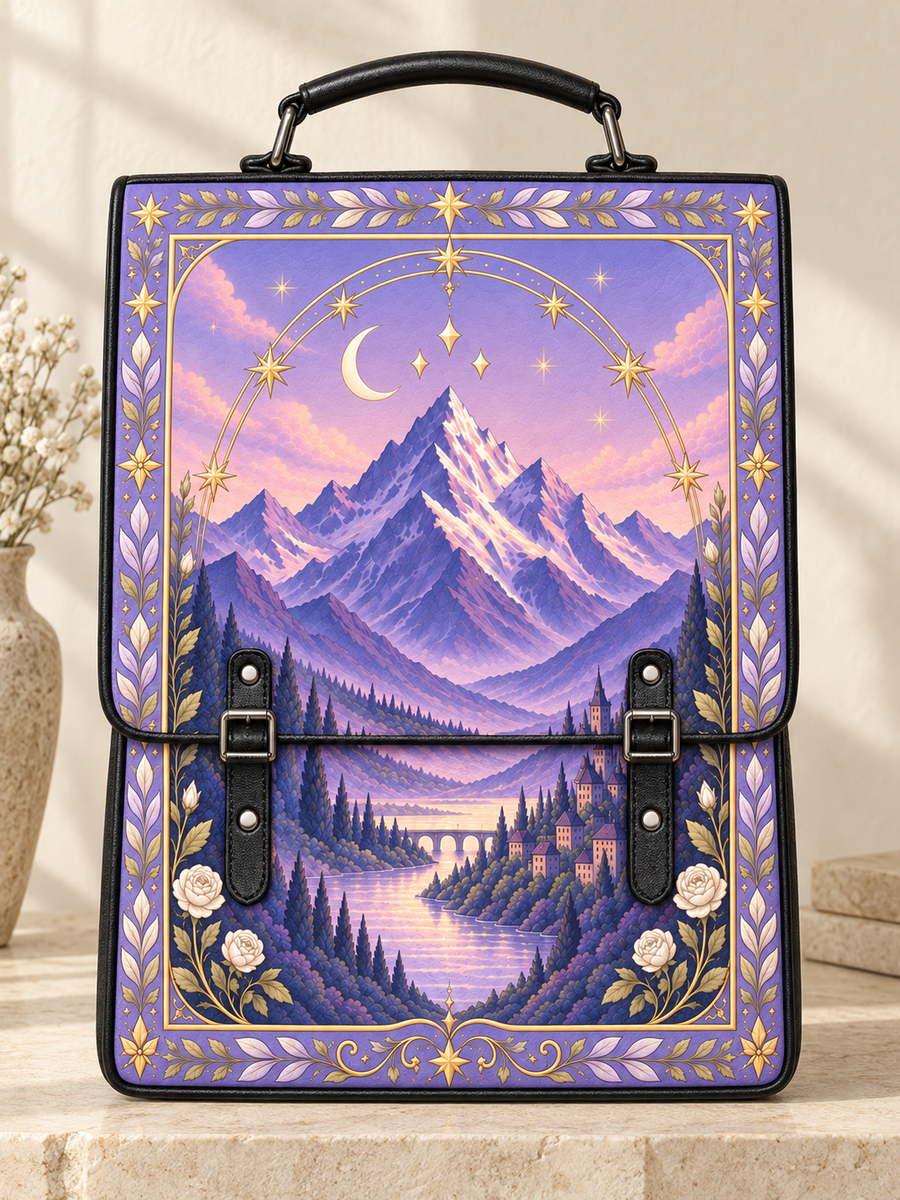 "Lavender Peaks" Twilight Valley Leather Backpack