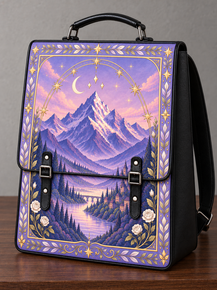 "Lavender Peaks" Twilight Valley Leather Backpack