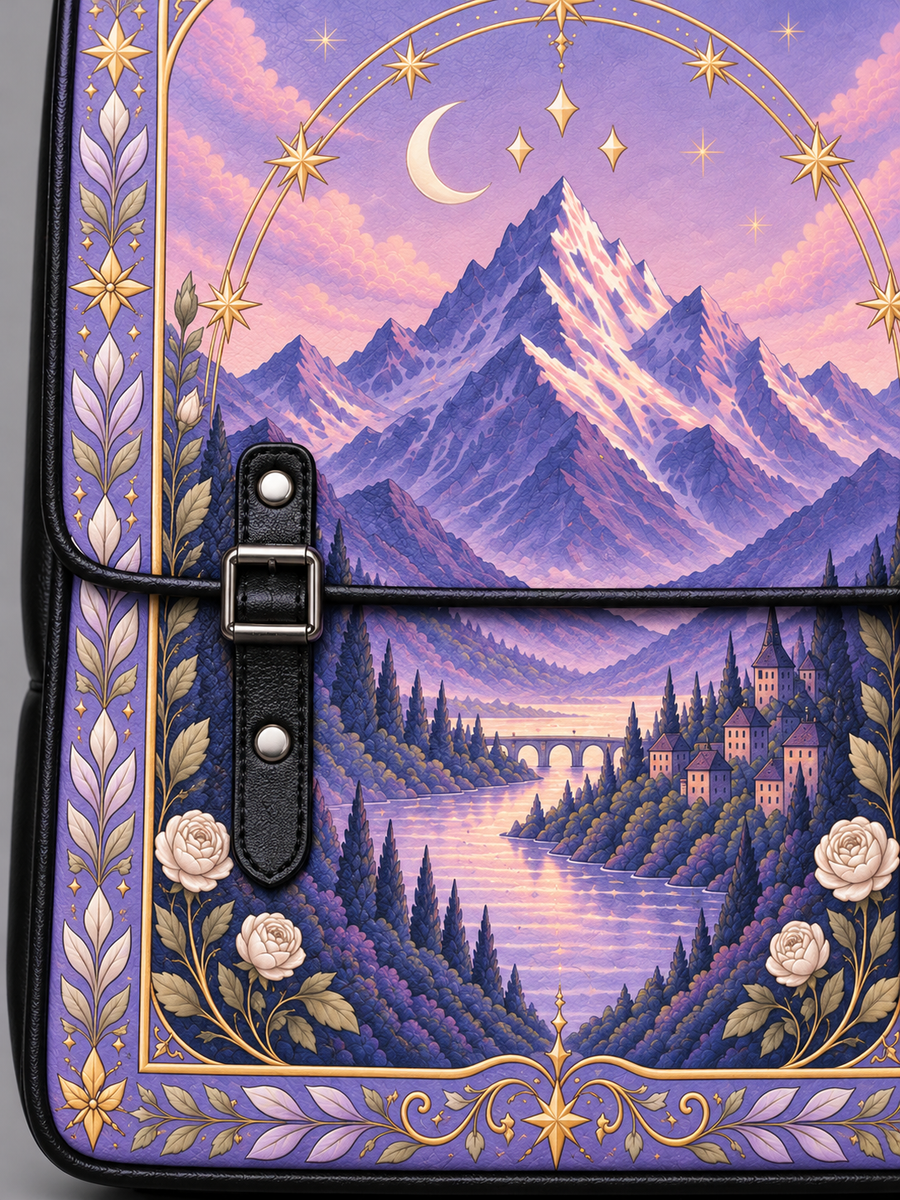 "Lavender Peaks" Twilight Valley Leather Backpack