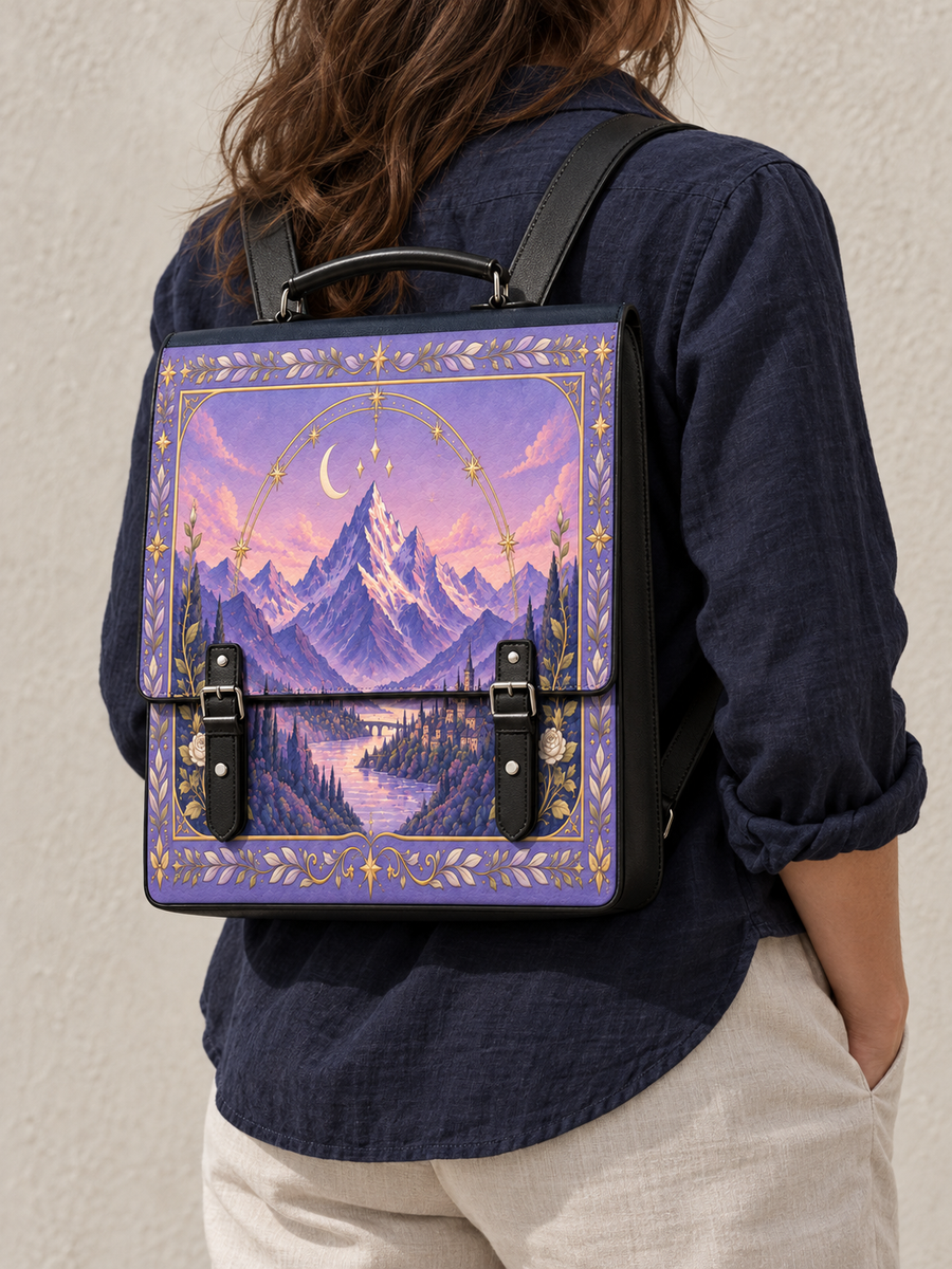 "Lavender Peaks" Twilight Valley Leather Backpack