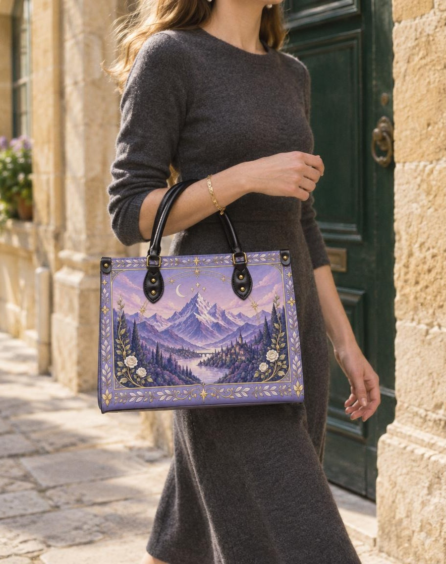 "Lavender Peaks" Twilight Valley Leather Handbag