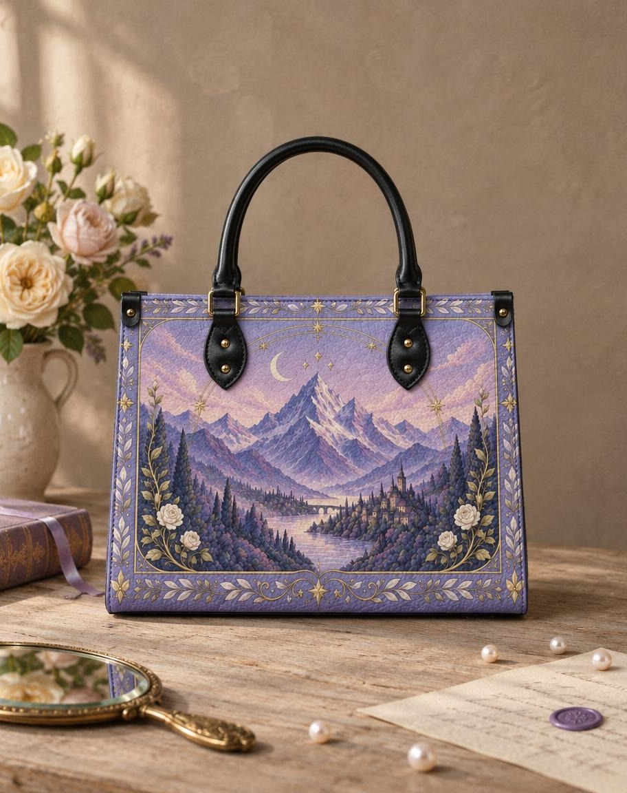 "Lavender Peaks" Twilight Valley Leather Handbag