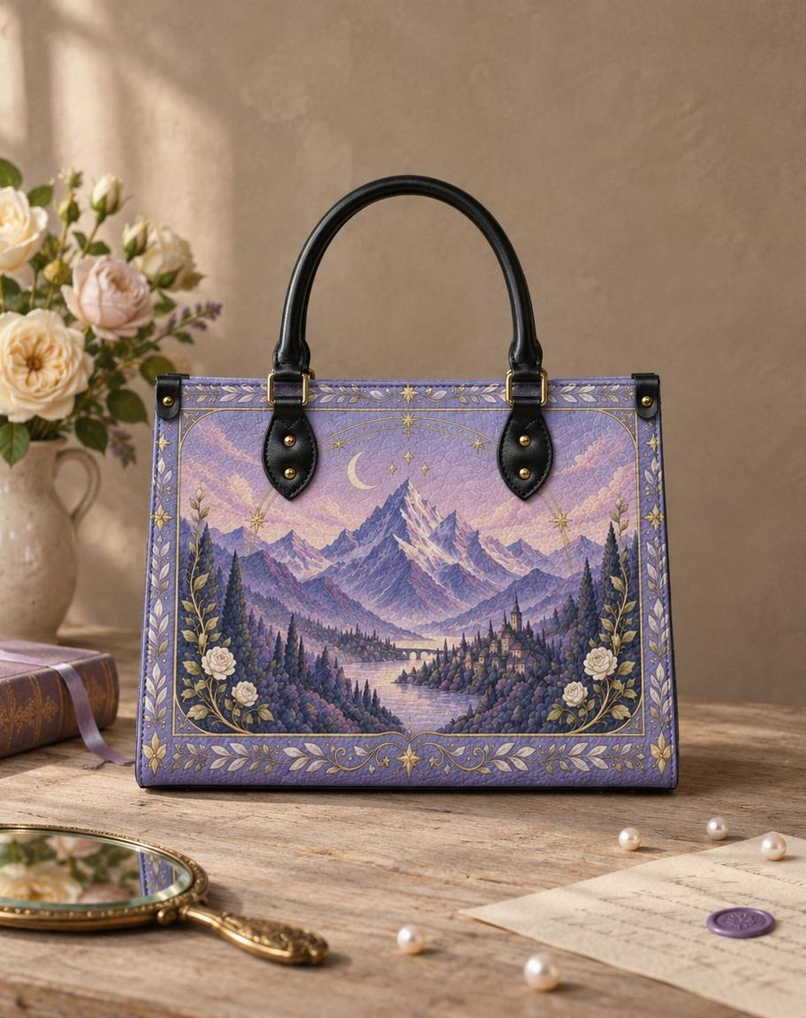 "Lavender Peaks" Twilight Valley Leather Handbag