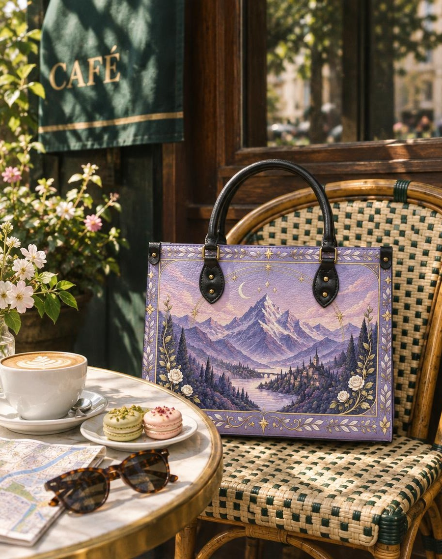 "Lavender Peaks" Twilight Valley Leather Handbag
