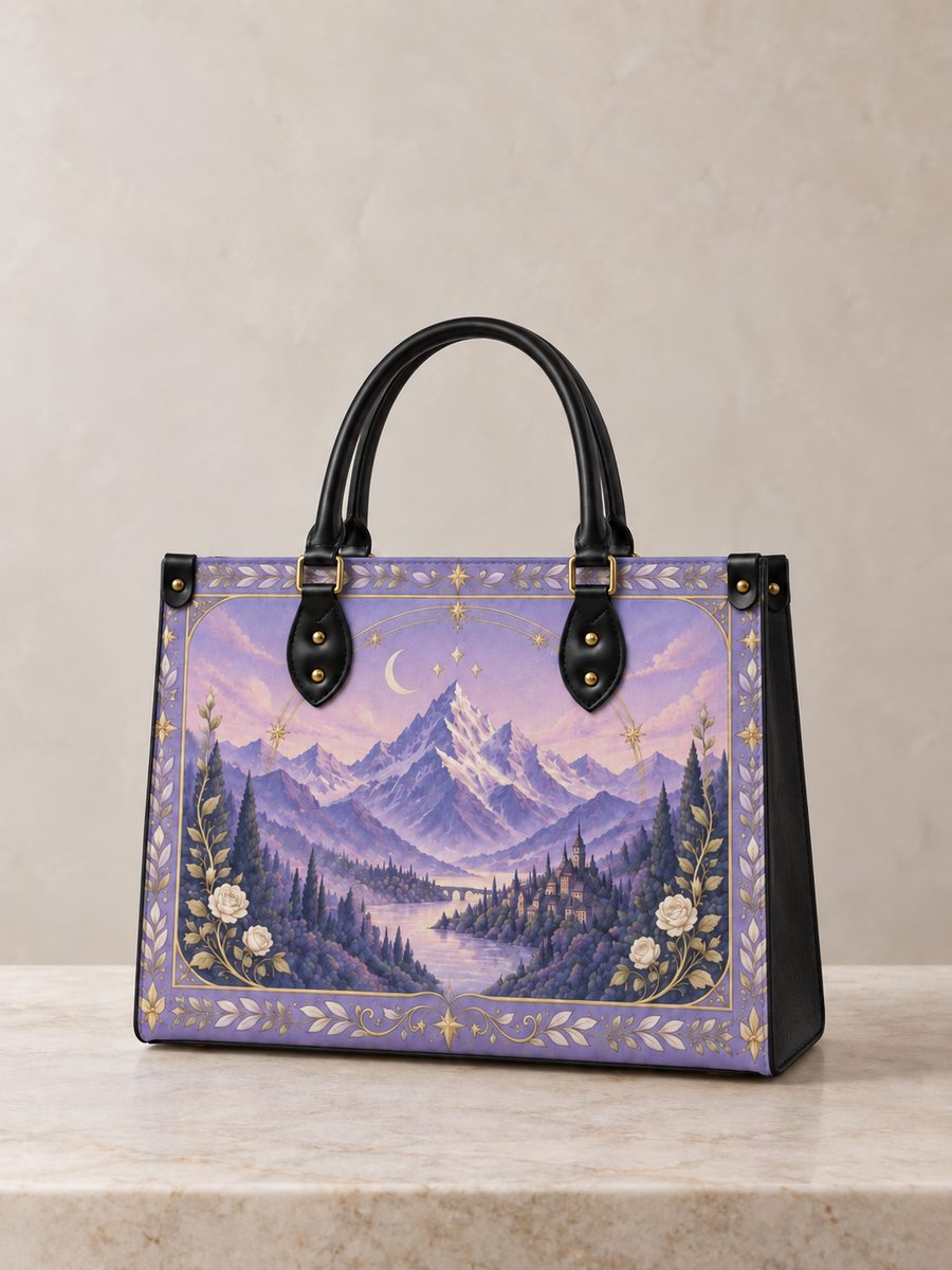 "Lavender Peaks" Twilight Valley Leather Handbag