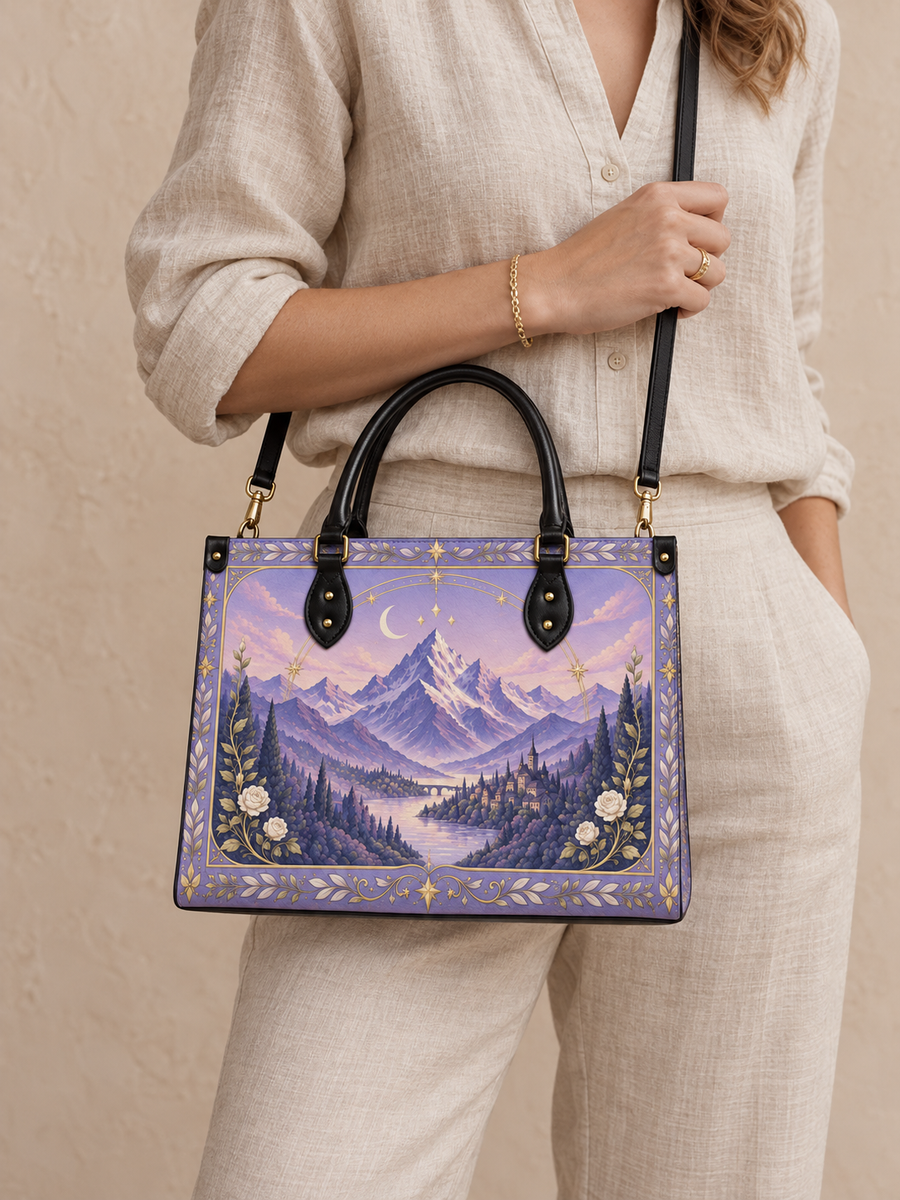 "Lavender Peaks" Twilight Valley Leather Handbag